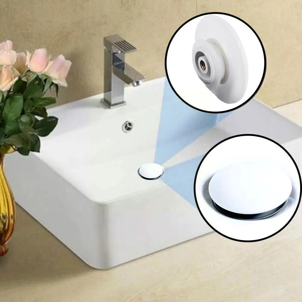 8color Basin Sink Plug Drain Plug Bounce Ceramic Cover Plug Sink Waste Bathroom Drain