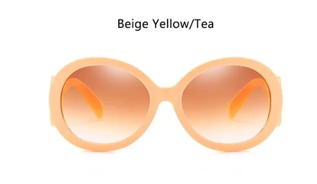 Элегантные ретро солнцезащитные очки в стиле барокко, женские роскошные брендовые Дизайнерские Большие Овальные Солнцезащитные очки, винтажные черные солнцезащитные очки Oculos de Sol - Цвет линз: beige yellow tea