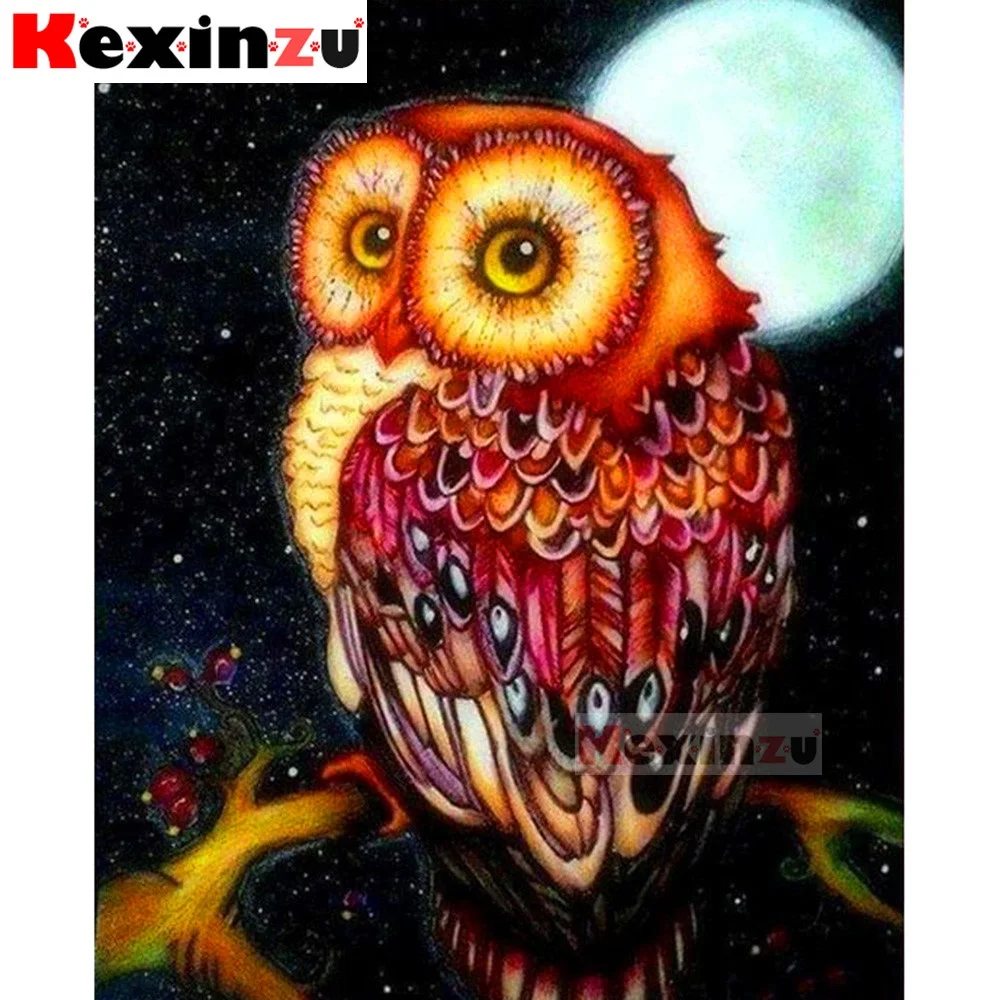 KEXINZU полная квадратная/круглая 5d алмазная живопись Сова 3d вышивка крестиком