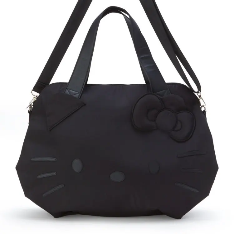 

HELLO KITTY New Black Cat Shape Large Capacity Can Be Slanted Shoulder Bag Suitcase Travel Bag Handbag Channels Handbags
