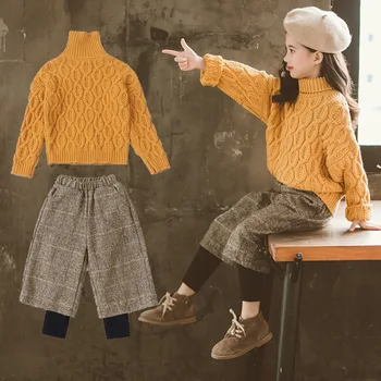 

girls clothing sets girls fashion kids outfit turtleneck sweaters pants pull fille 12 ans 2 pieces 2019