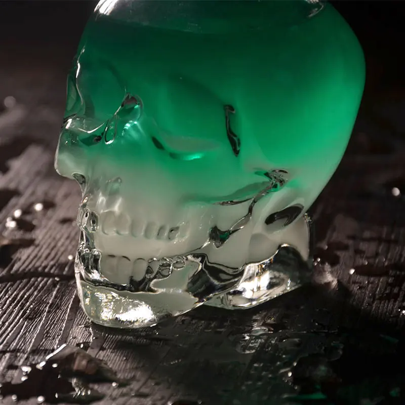 WHYOU Glass Skull Seal Wine Bottle Storage Bubble Creative Dispenser Halloween Gifts Juice Container 3