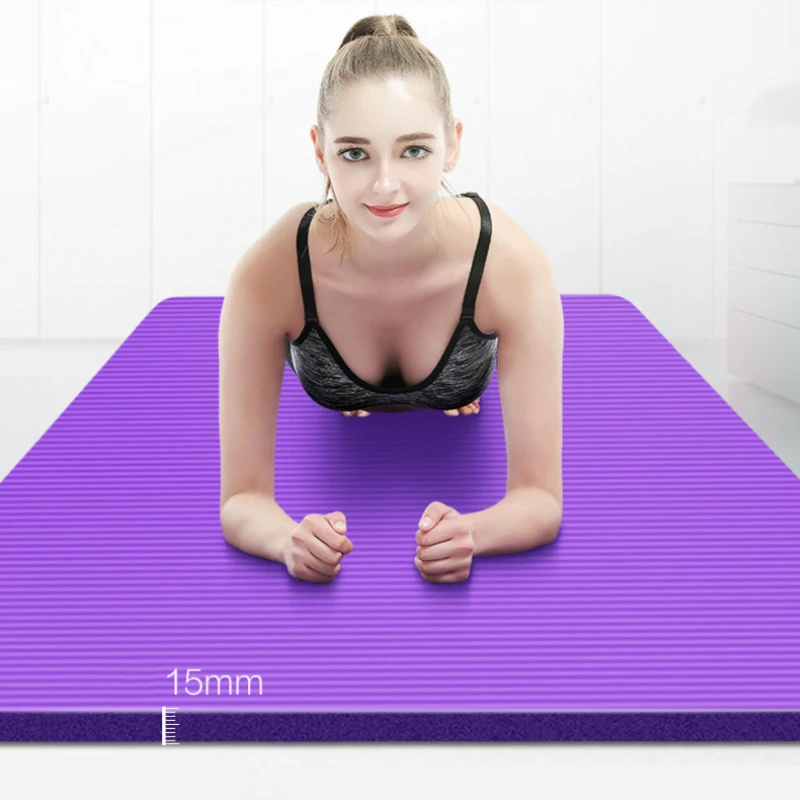 HxG.Esterilla de Yoga Pilates Fitness 1cm antideslizante NBR con gomas para  transportar fácilmente, perfecta para gimnasio en casa (azul NBR) :  : Deportes y aire libre