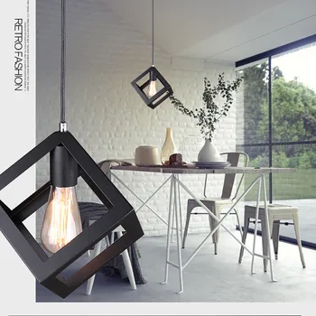 

38# E27 Retro Nostalgic Loft Industrial Style Metal Art Restaurant Cafe Chandelier Stylish Simple Frame Light