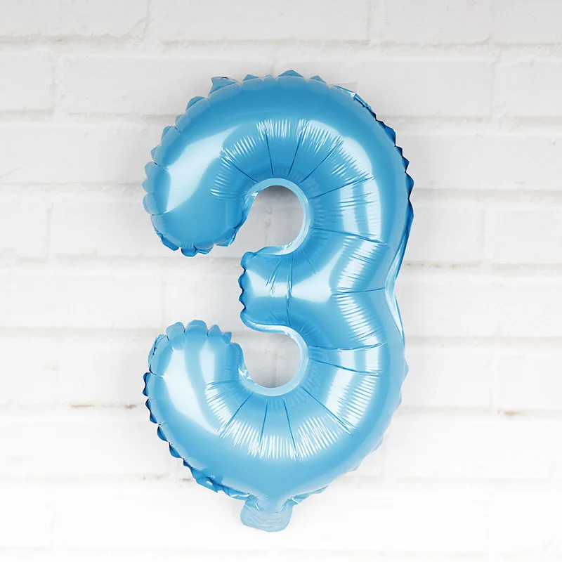 US thin rose gold candy color 16 inch digital aluminum film balloon birthday party wedding celebration supplies - Цвет: Blue 3