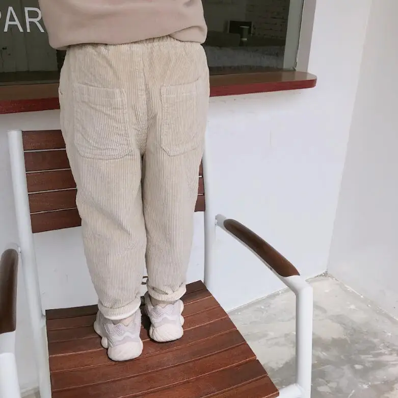 Korea style girls boys corduroy pants thicken winter fashion kids pants 2-7t HJ16
