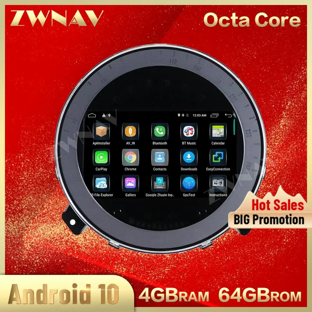 Автомобильный dvd-плеер 4 Гб + 64 ГБ Android 10 0 для Mini R56 R60 Cooper 2007-2014 GPS Navi автомагнитола