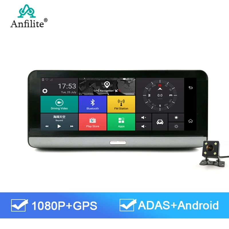 Anfilite 8 &quotADAS 4G Android автомобильный видеорегистратор FHD 1080P с Bluetooth Wi Fi GPS навигатор