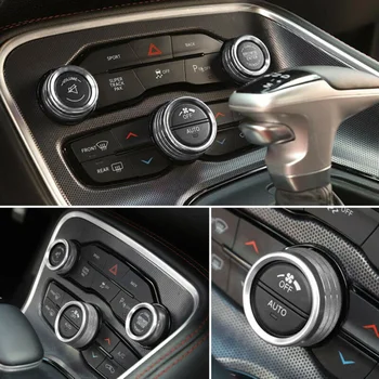 

Button Decoration Trim Trim For Dodge Silver 5pcs/Set Steering Shifter