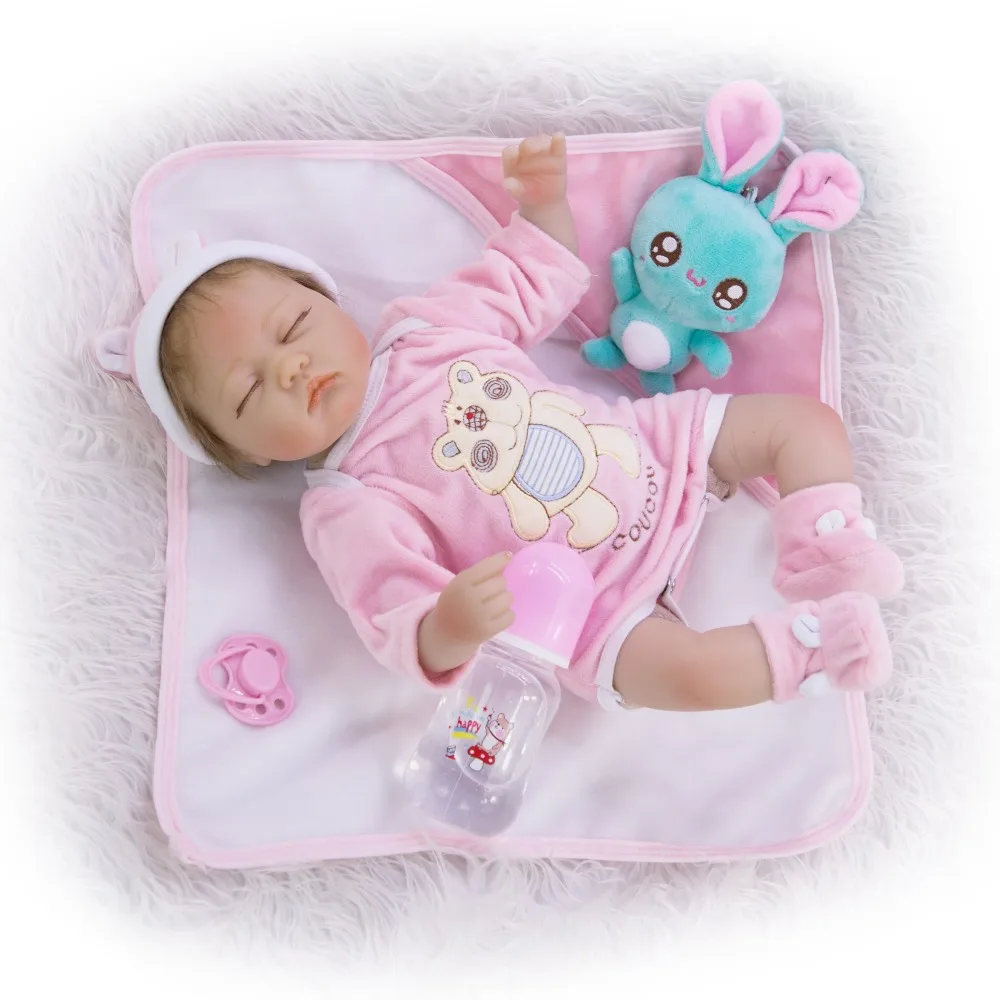 Реалистичная 17 дюймовая игрушка Reborn Baby Doll 43 см, мягкая силиконовая bebe reborn doll l. o. l Menina Brinquedo, детский подарок на день рождения