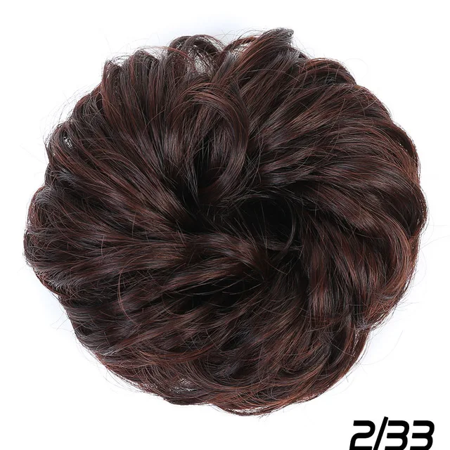 QIANAO светло-коричневый Chingnon эластичность поддельный кудрявый пучок эластичная лента Updo Braidal Hairpieces для женщин накладные волосы головные уборы - Цвет: 2M33