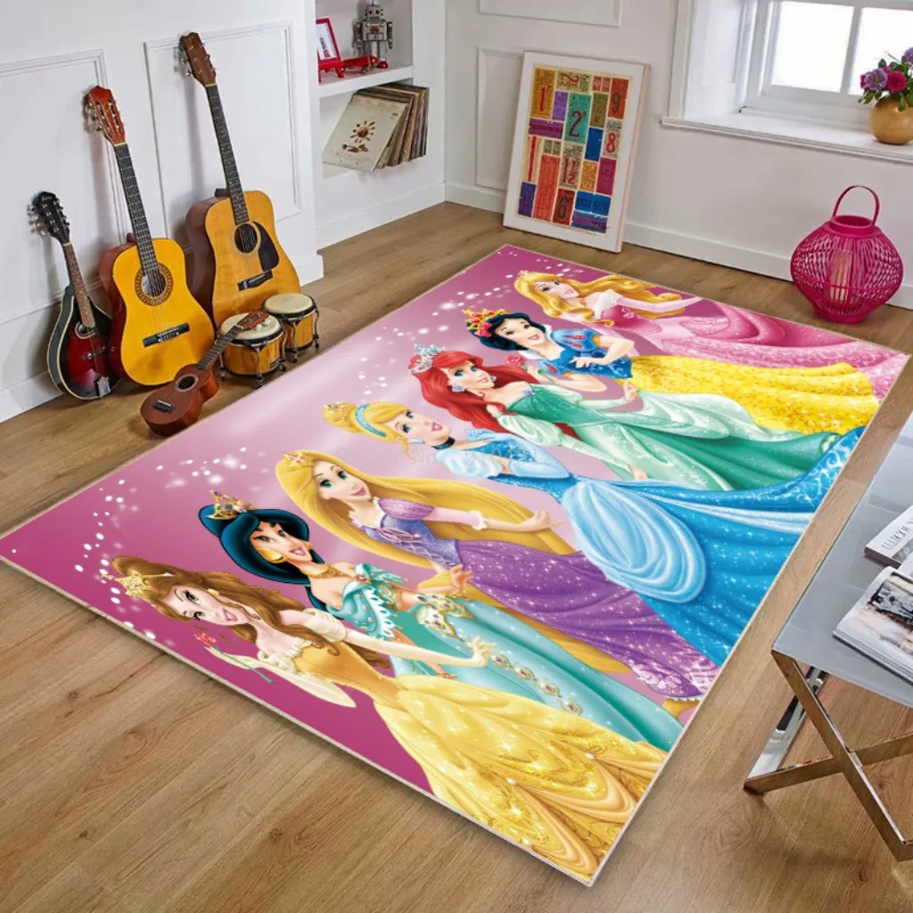 Princess Belle Cinderella Rapunzel 54"x80" Non Slip Area Rug Carpet Play Mat 