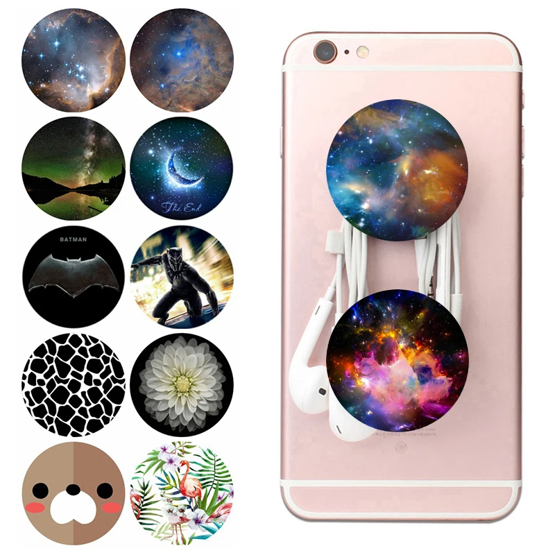 

popsoket Starry Sky Round Phone Holder Multi-Function Expanding Desk Stand Grip попсокет Lazy Finger Phones Ring pocket socket