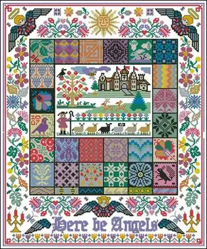 

HH Mosaic Angel Ranch Counted Cross Stitch Kit Handmade Needlework For Embroidery 14ct Cross Stitch