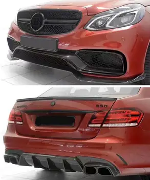 

Carbon fiber Front Lip Spoiler &Rear Bumper Diffuser Cover&Exhaust Tips For Mercedes Benz W212 E260 E300 E63 2014 2015 2016 2017