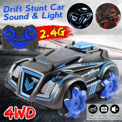 2.4G High Speed Drifting Stunt Car 4WD Remote Control Car 360° Flipping Stunts with Lights and Sound RC Car Toy for Kids Gifts