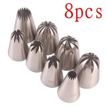 

8pcs/set Nozzles Cake Decorating Tips Stainless Steel Writing Tube Icing Nozzle Baking Pastry Tools