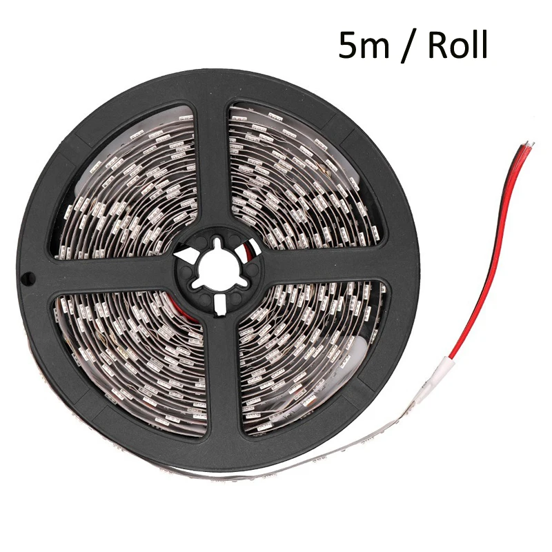 12V 5M 5050 фиолетовый теплого белого и синего цвета зеленый красный светильник s Мягкий светодиодный светильник гибкий Non-Водонепроницаемый дома вечерние украшения