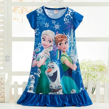 

Anna Elsa Girls Dress Snow Queen Princess Dresses for Girls Night Gown Pajamas Baby Dress Kids Sleepwear Pyjamas Clothes