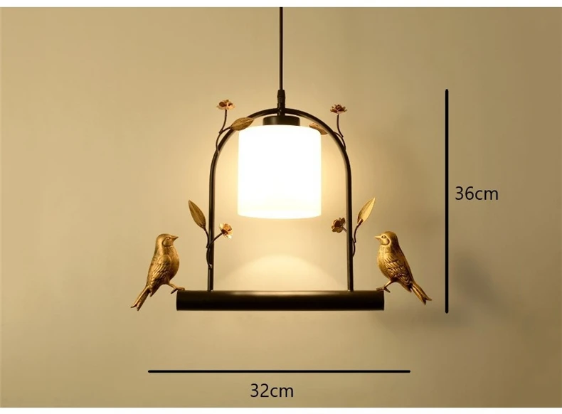 Американский кантри ресторан подвесной светильник птица лампа сад железный светодиодный обеденный кулон с табличкой свет Современная подвесная осветительная арматура E27
