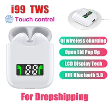 I99 Tws Мини Всплывающие беспроводные бас стерео bluetooth наушники Tap control наушники с зарядным устройством PK i12 i80 i200 i5000 i9000