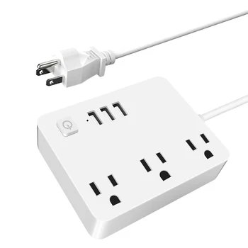 

3 USB Smart Outlet Power Strip Non Slip Fast Charging Extension Cable Switch LED Indicator Desk Home US Plug Socket Accessories
