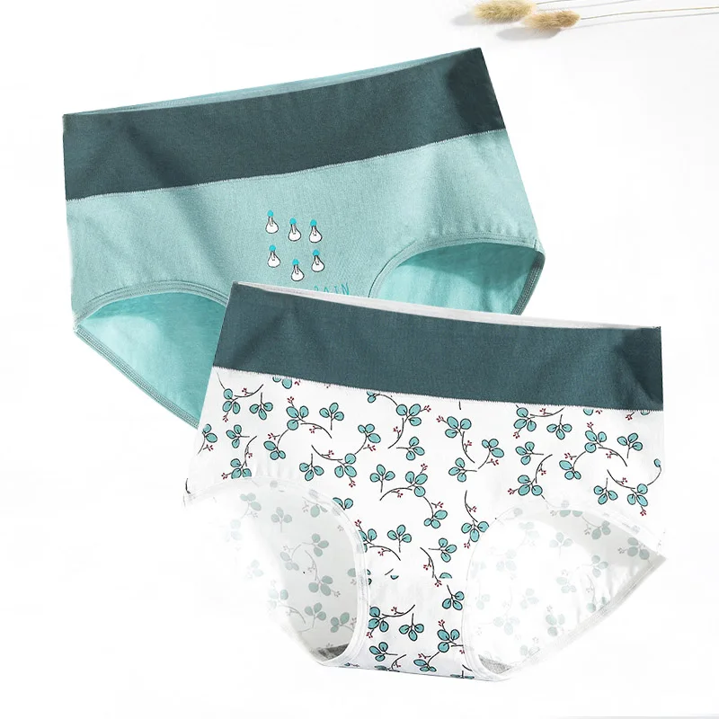 R 2pcs Модные бесшовные трусики, хлопковые трусы для молодых девушек, комфортный комплект нижнего белья, милый дизайн, женские трусы с высокой талией, 2 шт./лот, XXL# D - Color: R 2pcs