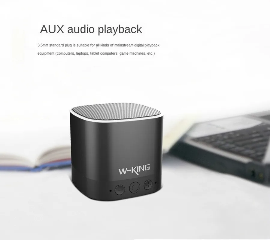 

Mini Bluetooth Speaker W5 Heavy Bass Metal Small Steel Cannon Portable Portable Small Stereo Card Mini Music Player Supports MP3