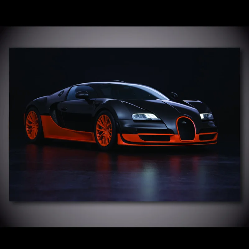 Картина на холсте BUGATTI 2010 Veyron 16,4 Супер спортивный автомобиль Настенная картина плакаты и принты шелковое искусство для декора гостиной