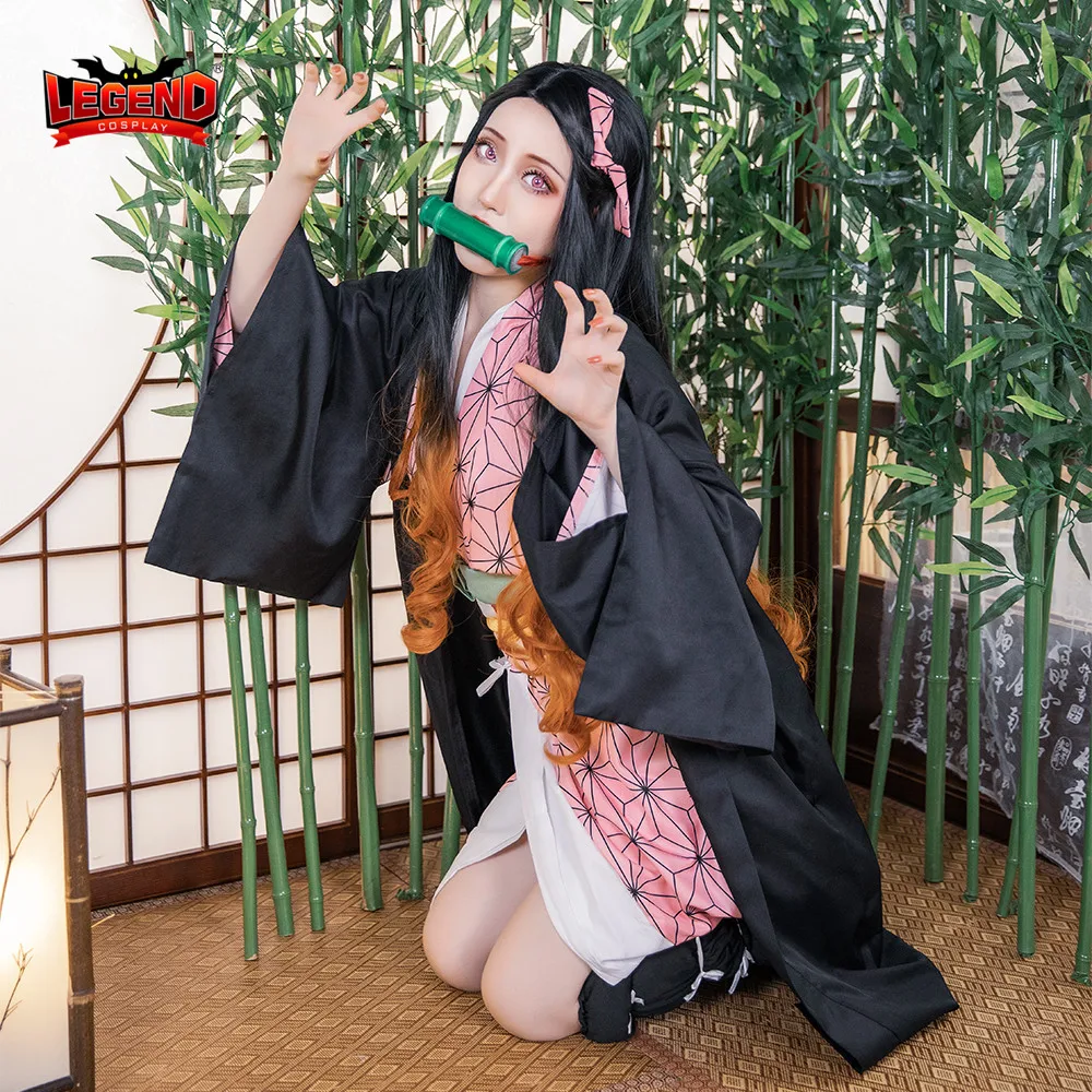 Аниме Demon Slayer Nezuko Kamado костюм для косплея взрослых женское кимоно| |