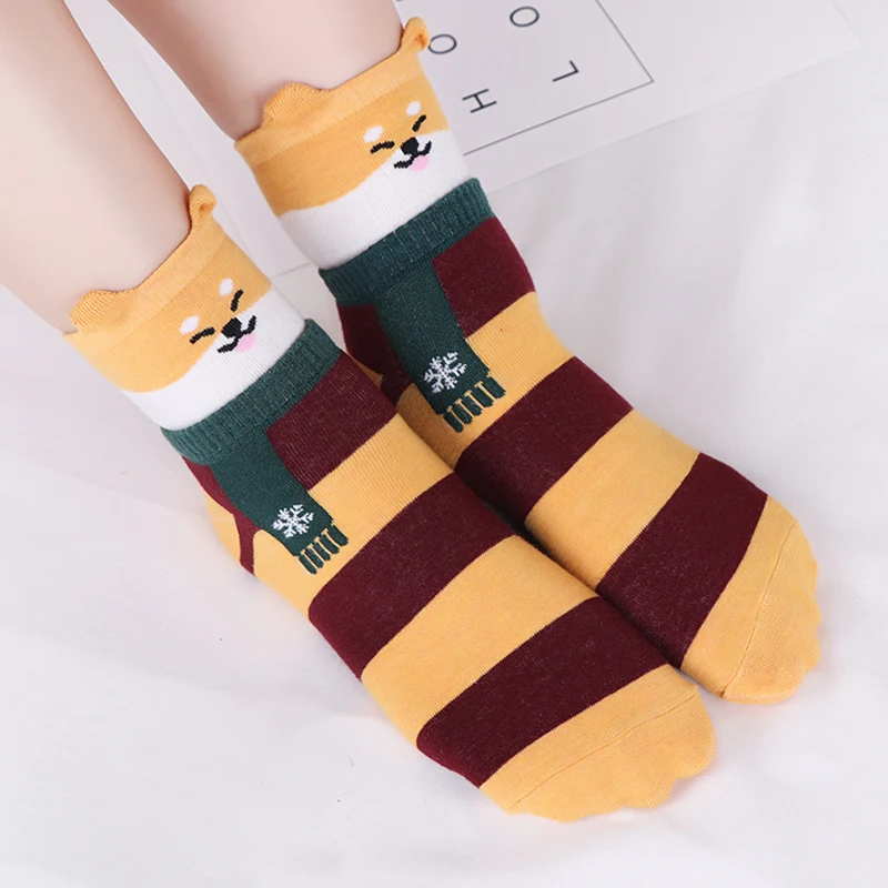 1 пара женские новые милые Мультяшные животные новинка Harajuku Милые Носки Happy Art