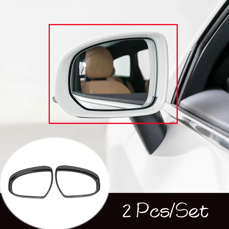 

ABS Carbon Fibre Car Rearview Mirror Block Rain Eyebrow Cover Trim Car Styling For Volvo XC60 2017 2018 2019 Accessories 2Pcs