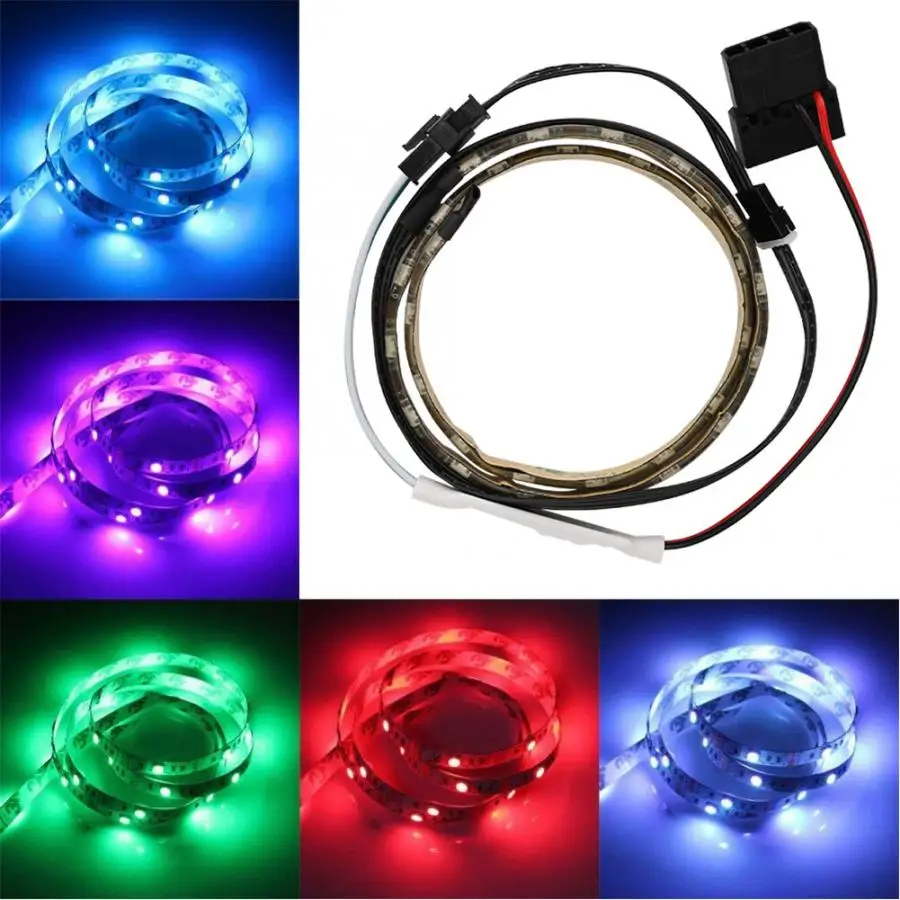 

5V 3Pin Manual Button RGB LED Light Bar for Computer Background Light Colorful