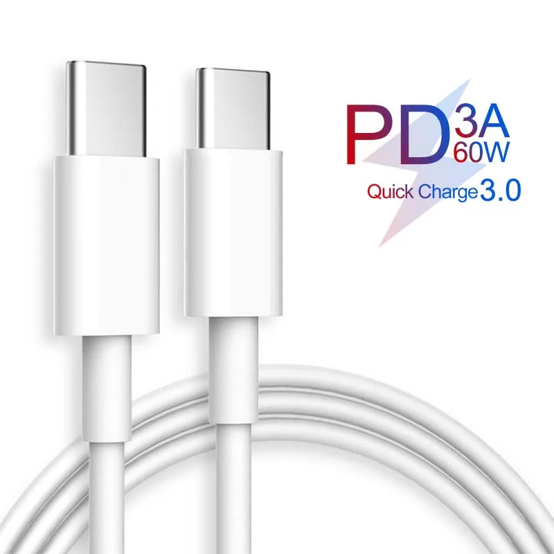 Кабель usb type C к USB C для samsung Galaxy S11 S10 S9 Plus Note 9, поддержка PD 60 Вт QC4.0 3A, кабель для быстрой зарядки для USB-C, зарядное устройство