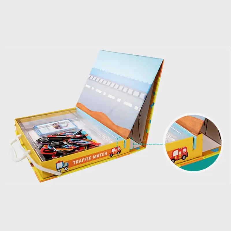 

Magnetic Cartoon Puzzle 3D Traffic Matching Games Early Learning Educational Toy