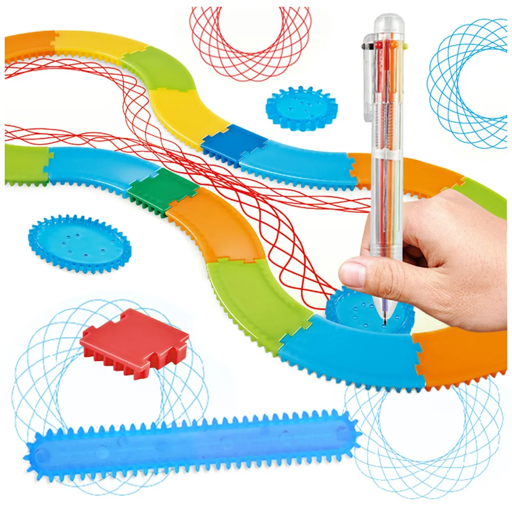 

Children Fine Art Painted Template Ruler Educational Stationery Fantasy Spirograph Package Spirograph Bag