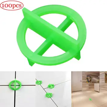 

100pcs Green Cross Tile Leveling Recyclable Plastic Tile Leveling System Base Spacer 1.5/2.0 Construction Tool Parts Dropship