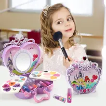 Детский косметический подарок Принцесса макияж коробка девушка макияж тени, блеск для губ Макияж Кисти лак для ногтей набор TSLM1