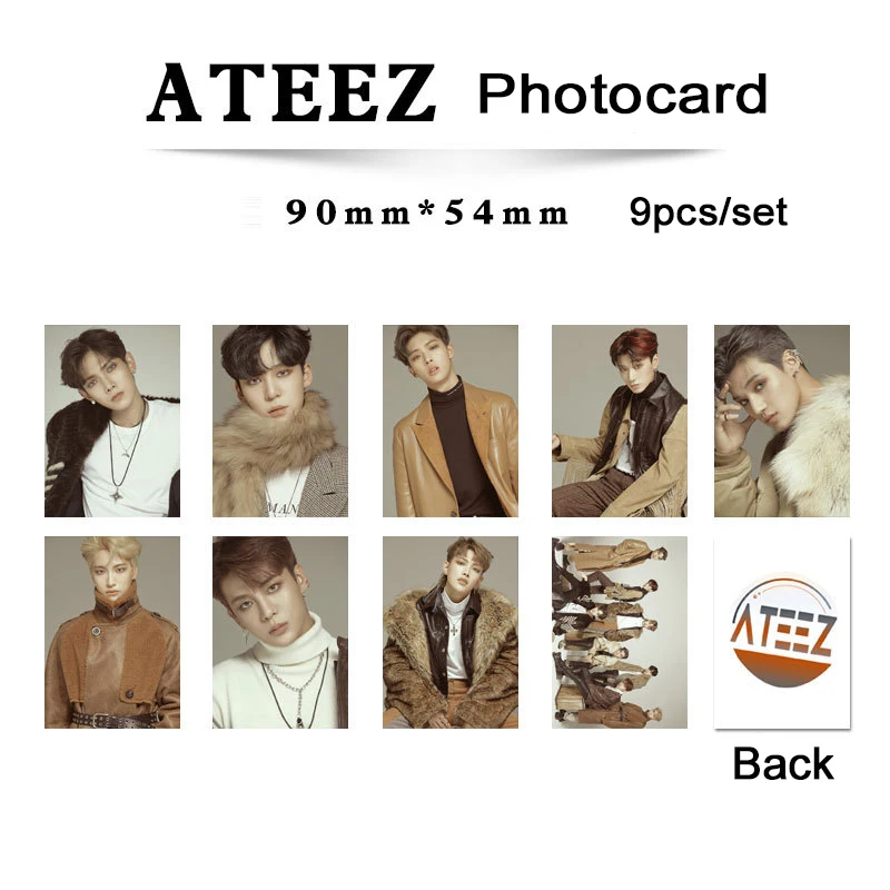 Kpop Ateez фотоальбом, набор, самодельный, двухсторонний, высокое разрешение, изображение K-pop Ateez, альбом, Фотокарта, плакат, Новые поступления