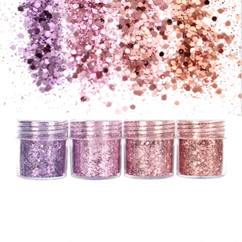 

4pcs/ pack ultra-fine flash powder small sequins ultra-thin nail gradation suit nail glue mobile phone beauty 4 color BB2