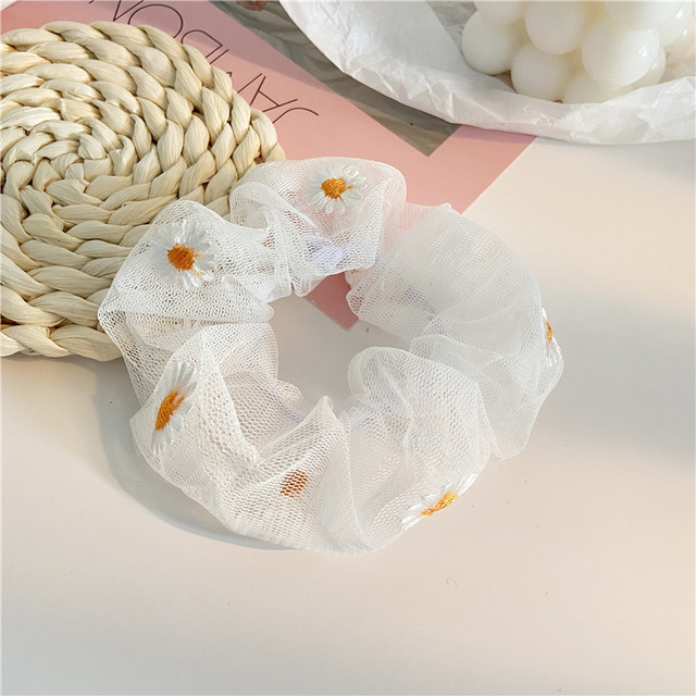 Silk Rainbow Scrunchies For Women Girls Gum Hair Tie 1PCS Hair Rope Rubber Bands Ponytail Hold Hair Accessories