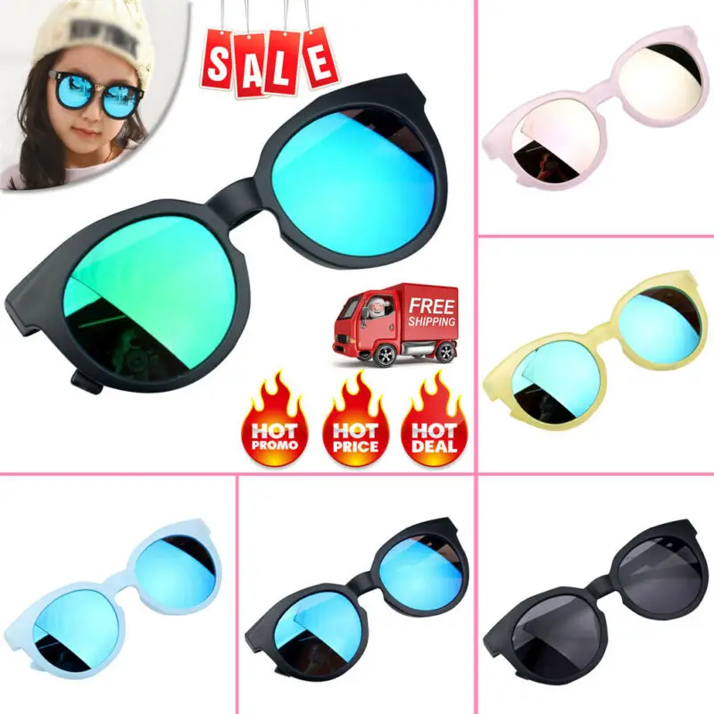 Pudcoco US Stock 6 Colors Kids Sunglasses Toddler Children UV400 Frame Goggles Outdoor Cute 2-8Year US