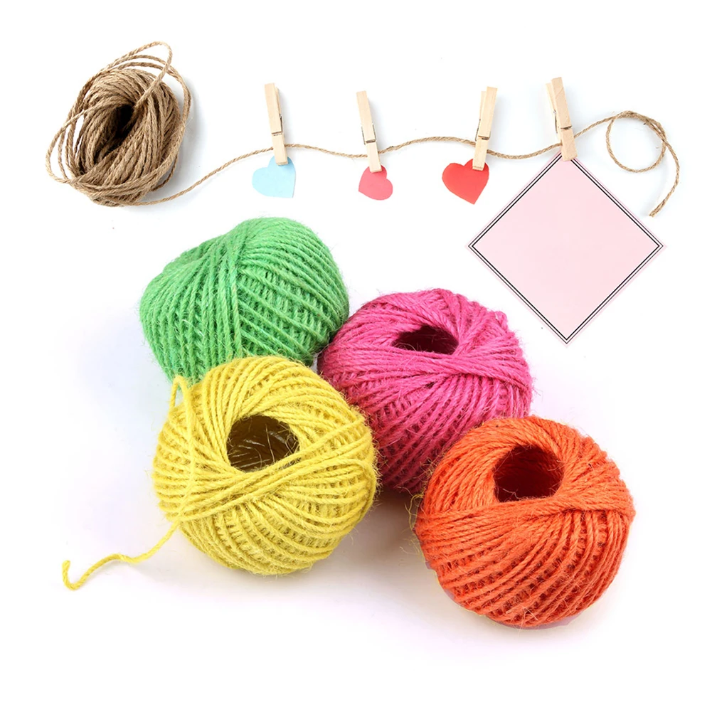 50m 2mm Twisted Natural Twine Burlap Hemp Rope Christmas DIY Supplies Decor
