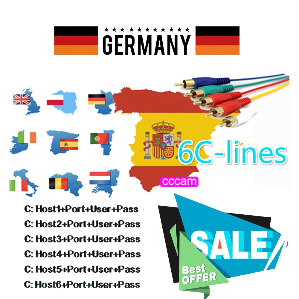 

Europe Cccam 6 7 8 Europe spain cline Full HD 1 Year Cccam clines for Europe Use for Satellite TV Receiver DVB-S2 Server hd