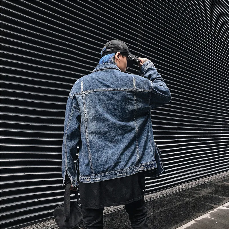 Новая куртка с несколькими карманами, джинсовая уличная Harajuku Хип Хоп Мужская винтажная джинсовая куртка, осенние джинсовые куртки