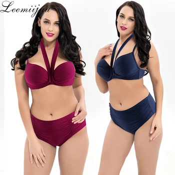 

LEEMIIJUU 2020 Women Sexy Bikini Set Push Up Female Swimsuit Plus Size Swimwear Swim Separate Two Piece Brazilian Bathing Suit
