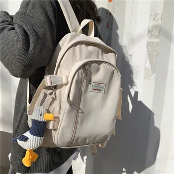 

Leisure school bag female high school student campus backpack large capacity junior high school student simple and versatile