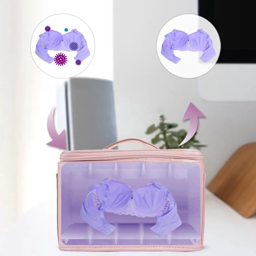 

Portable Dual UV Light Sterilizer Box Jewelry Phones Cleaner Personal Mask Sanitizer Disinfection Case With USB Cable