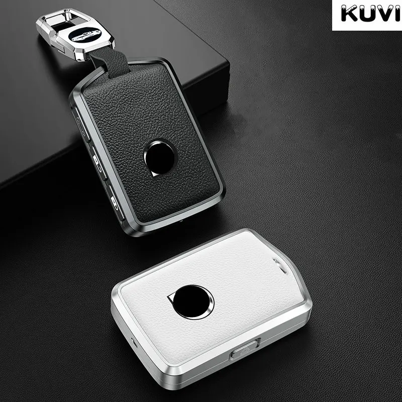 Alloy Leather Car Key Case Cover Shell Fob For Volvo XC40 XC60 S90 XC90 V90 T5 T6 T8 Auto Accessories