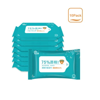 

10Pack Multi-Purpose Cleaning Wipes,Alcohol Prep Pads,Unscented Wet Wipes-(10Wipes/Pack)